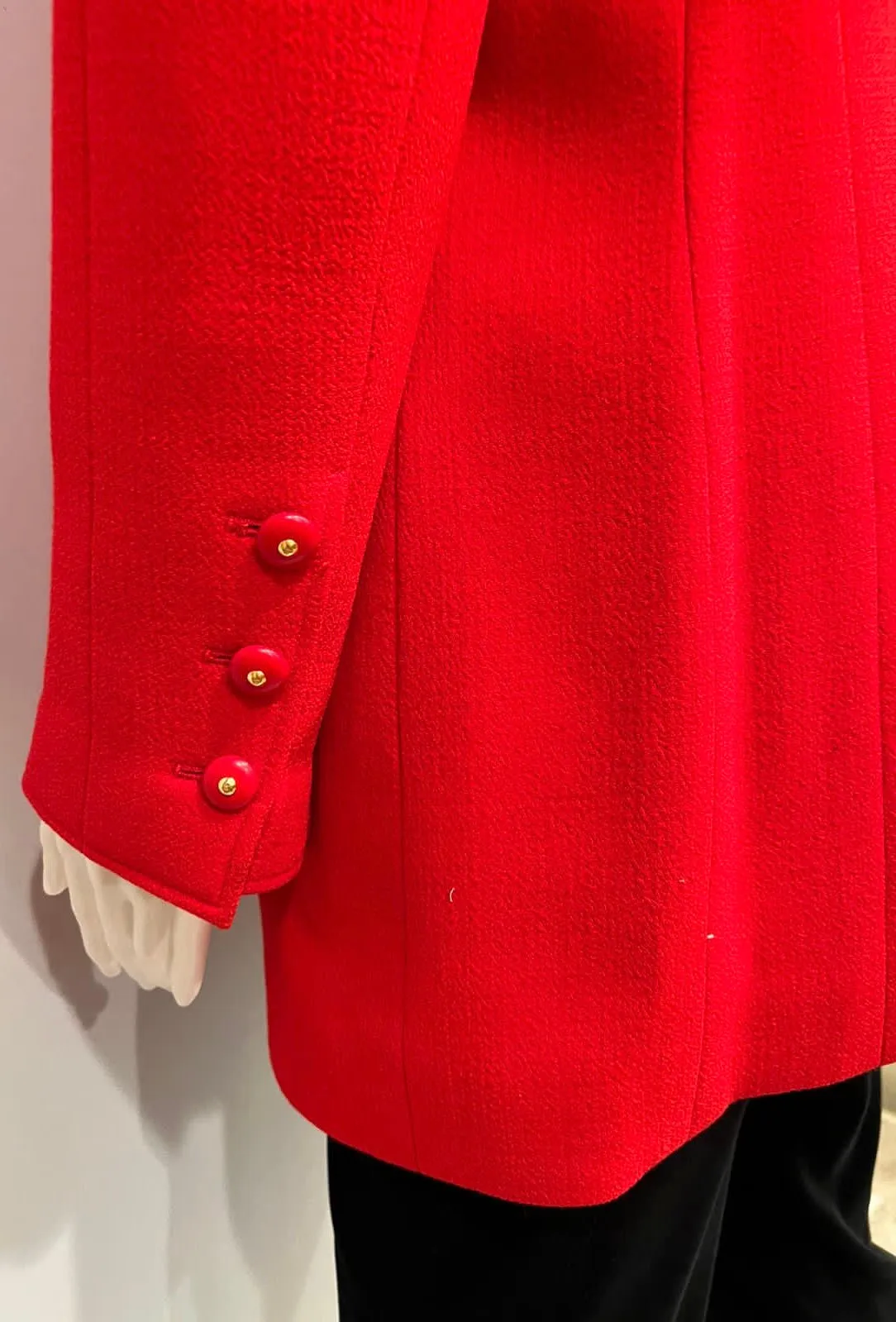 Rare Collectors Chanel Vintage 95A 1995 Fall Red Long Jacket US 6