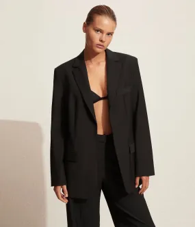 RELAXED TAILORED BLAZER - BLACK