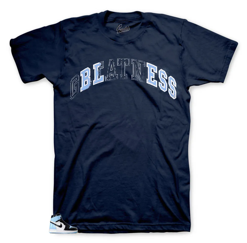 Retro 1 Uni Blue Patent Stitched Shirt