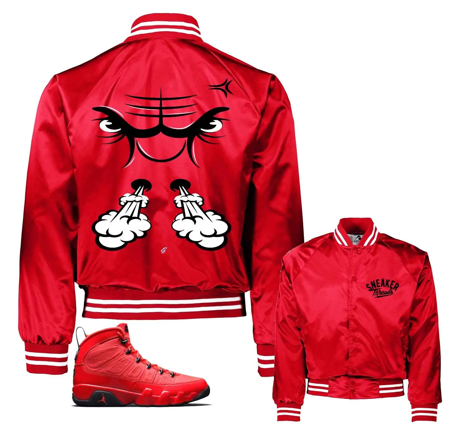 Retro 9 Chile Red Raging Face Jacket