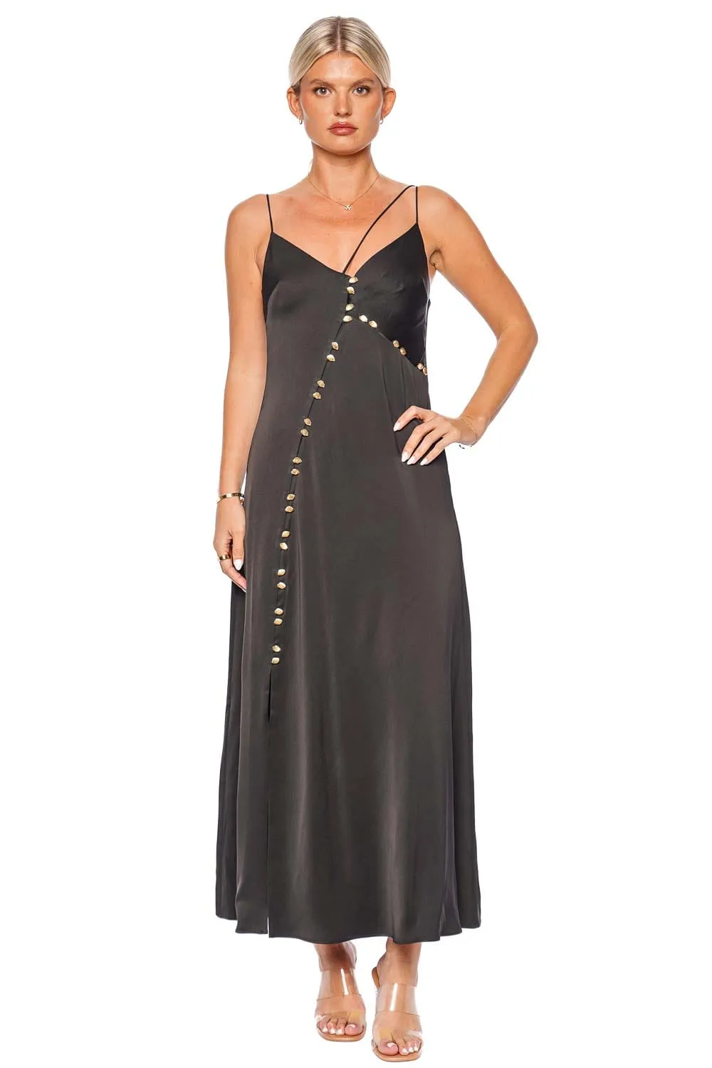 Riddle Button Down Maxi Dress