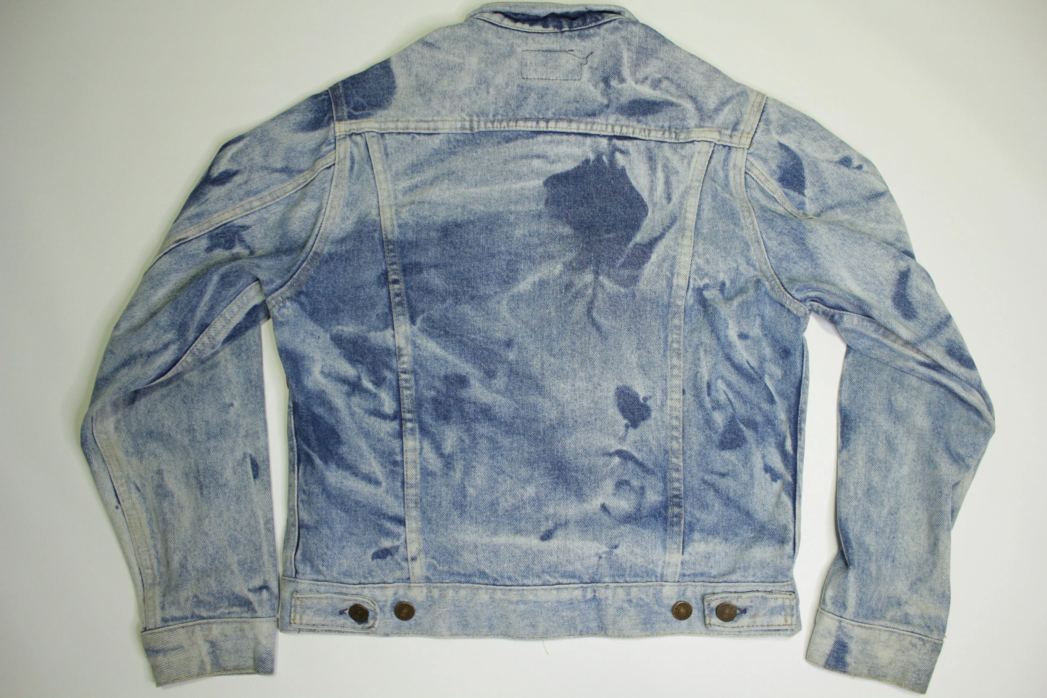 Roebucks Genuine Made in USA 80's Acid Washed Denim Jean Jacket