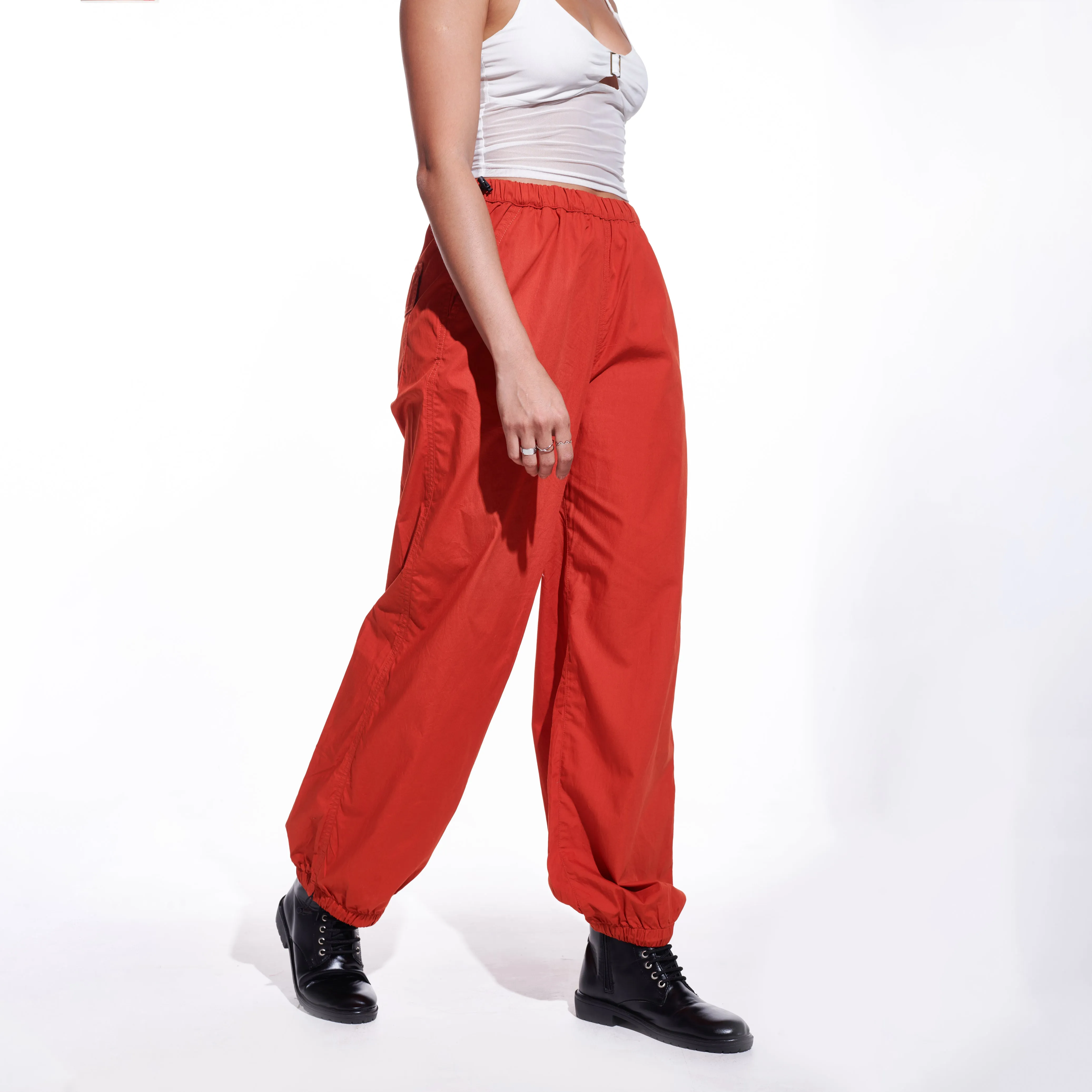 Rust Orange Parachute Pants