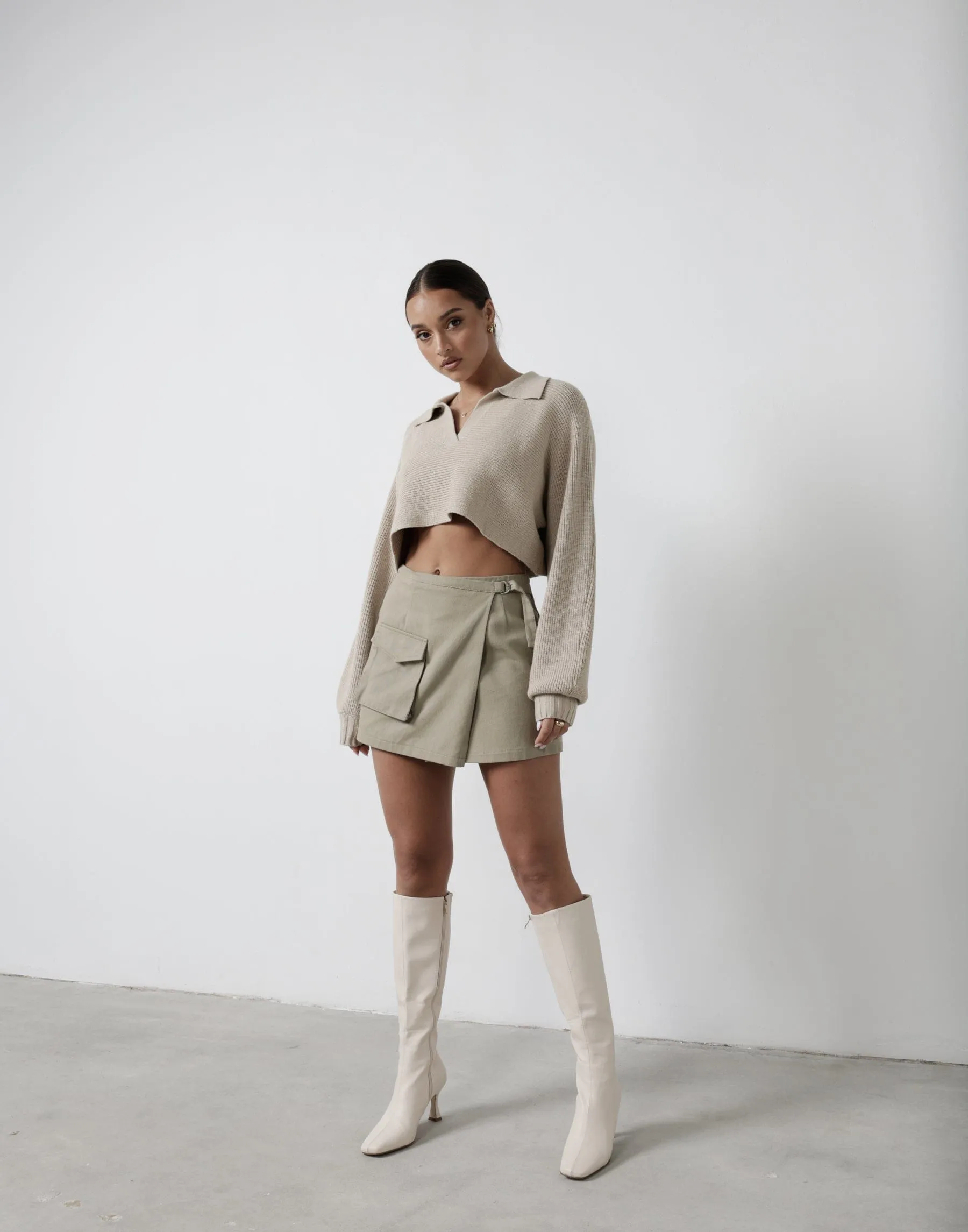 Scottie Mini Skirt (Khaki)