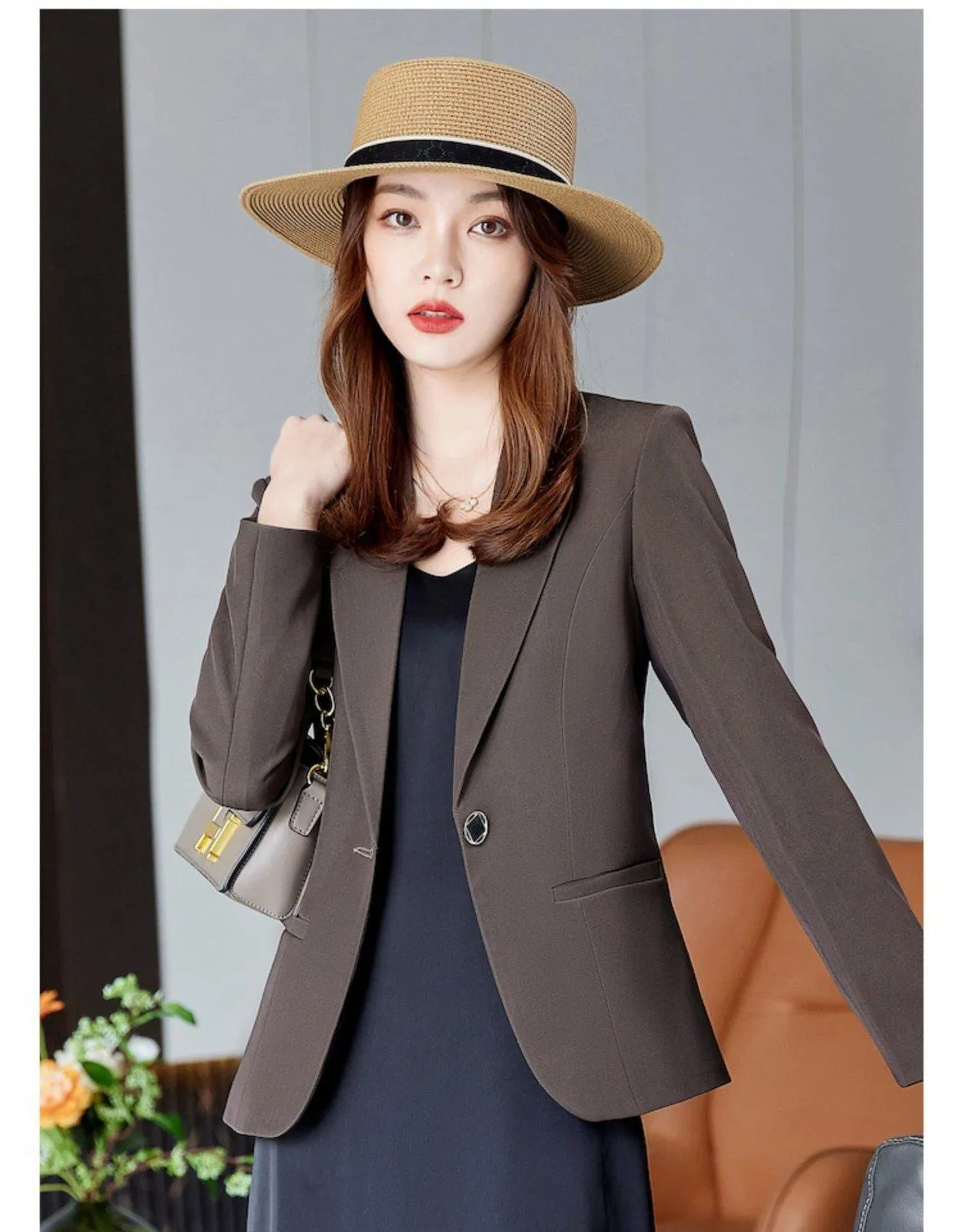 Single Breasted One Button Blazer