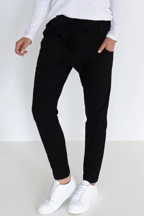 Slouch Black Stretchy Cotton Jersey Pant