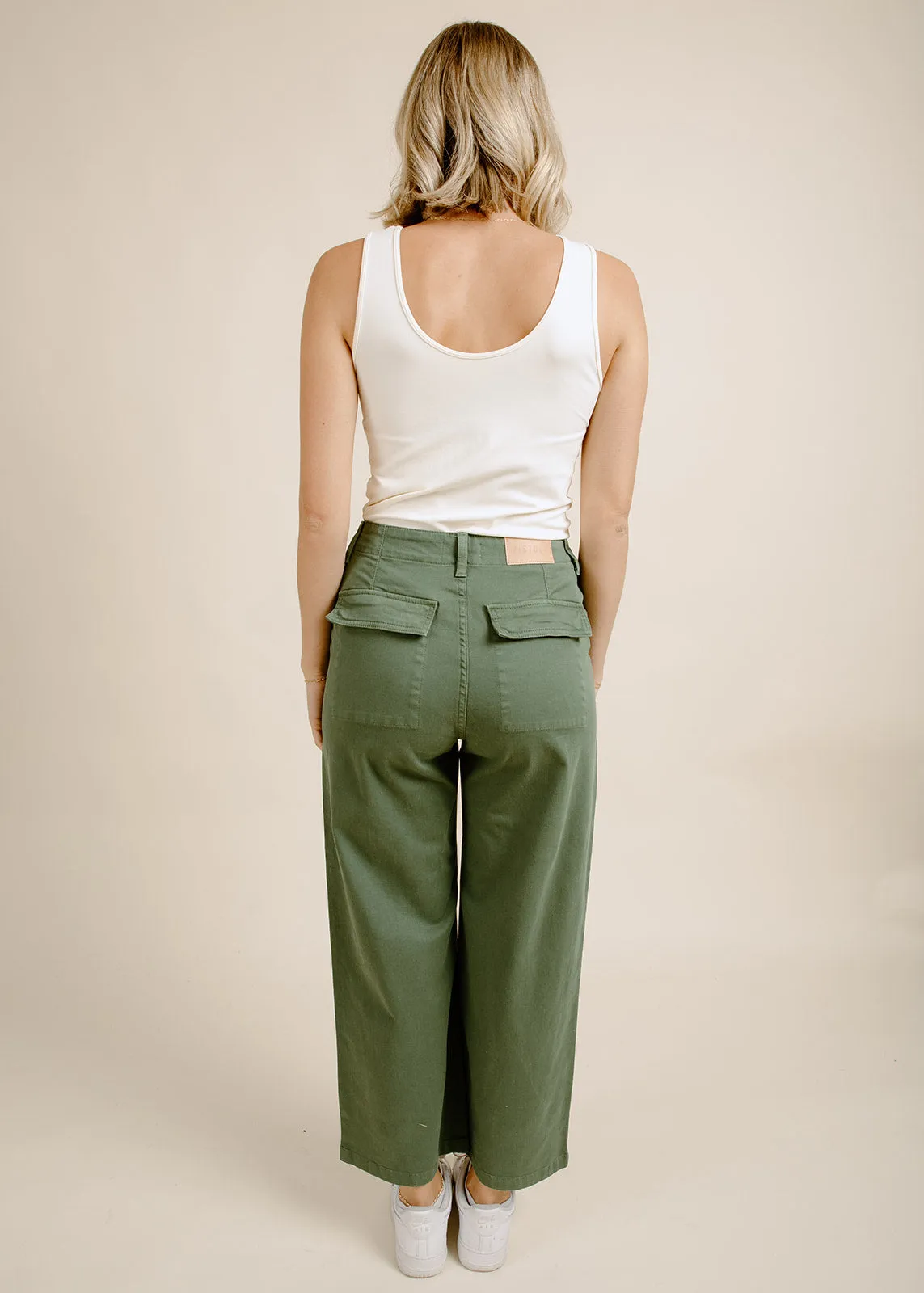 Sofia Wide Leg Utility - Basil