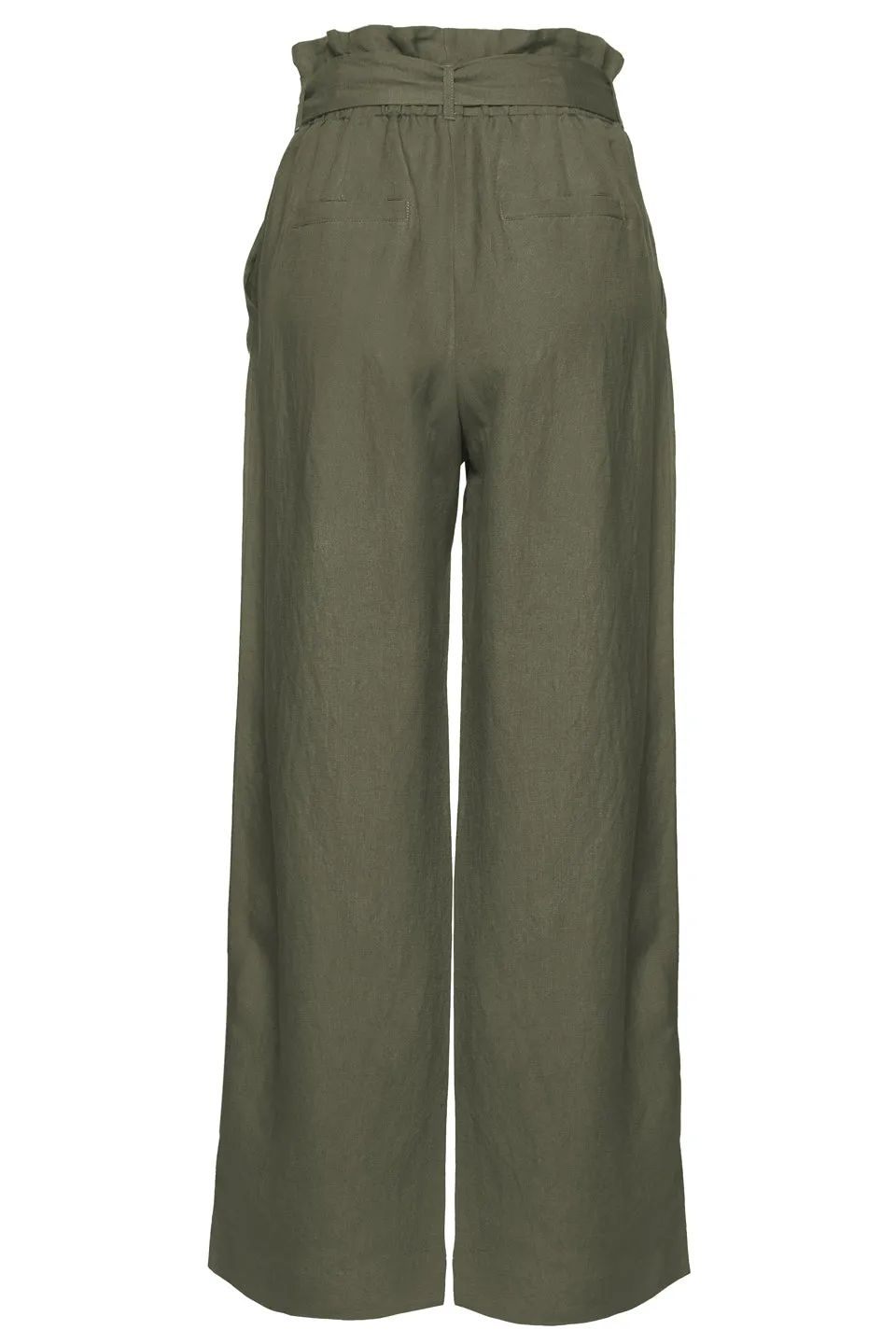 Summer Love Army Paper Bag Linen Blend Pant