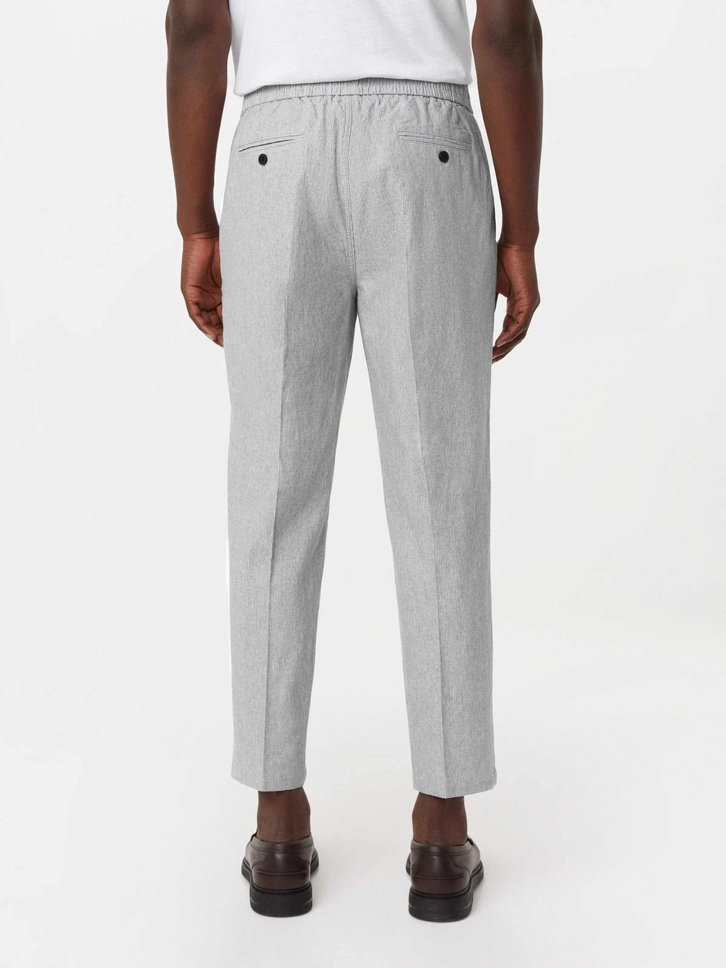 The Jamie Casual Linen Pant in Grey