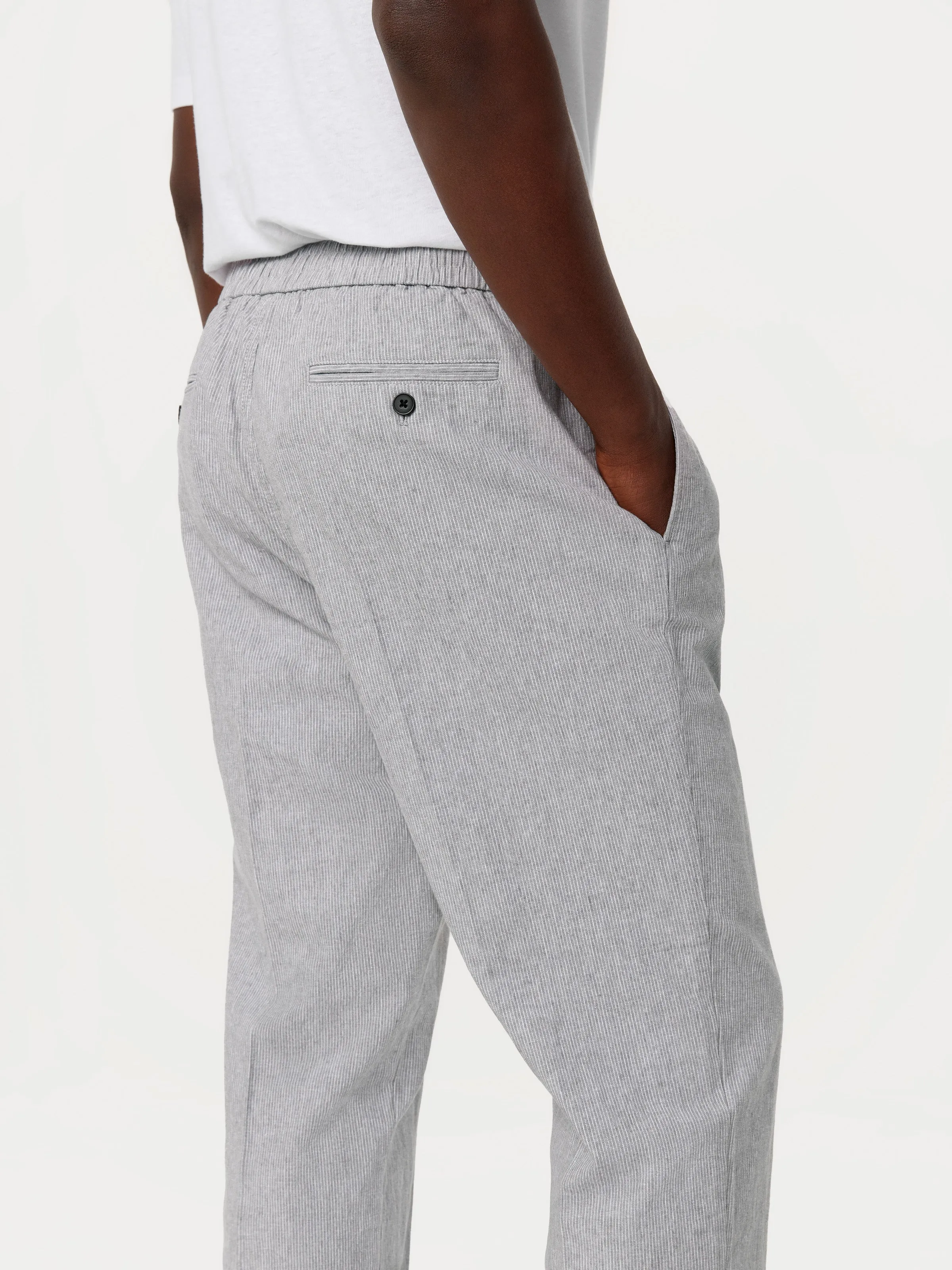 The Jamie Casual Linen Pant in Grey