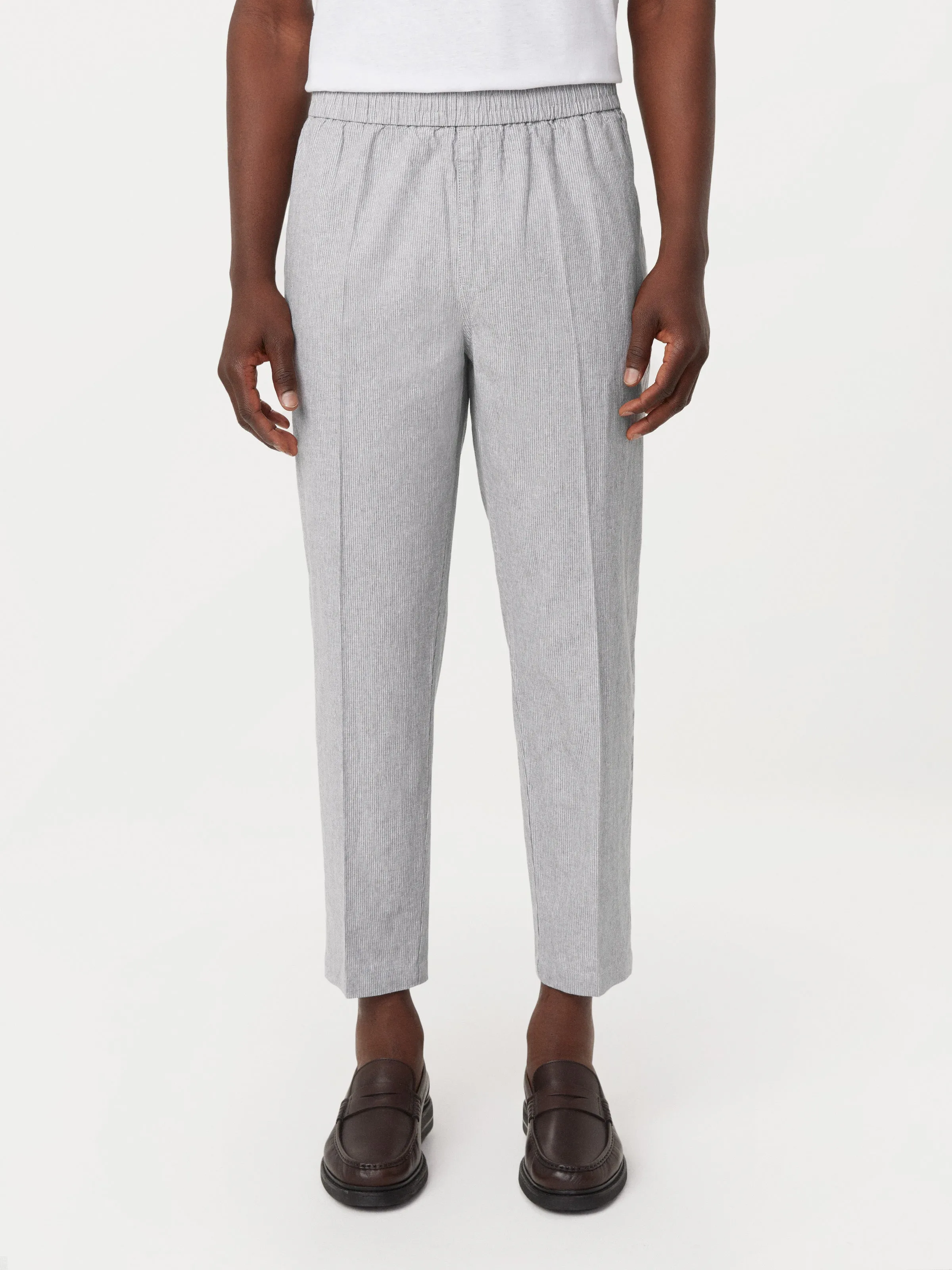 The Jamie Casual Linen Pant in Grey