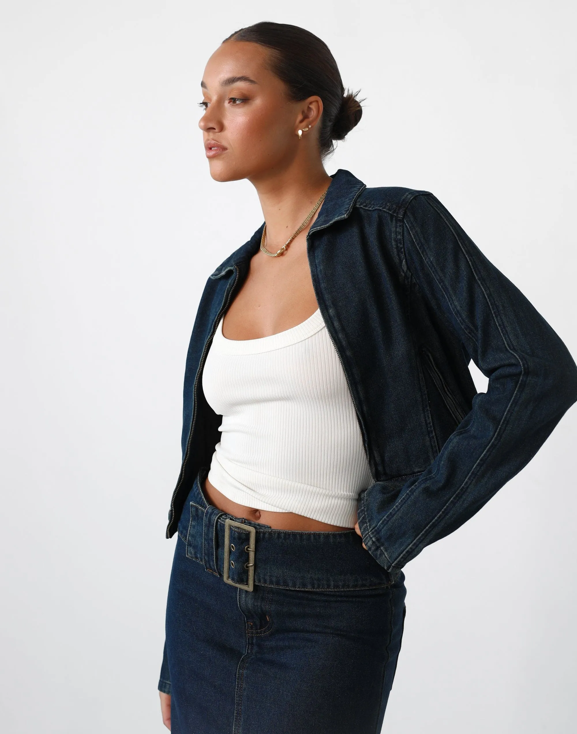 Uma Denim Jacket (Denim Blue) - By Lioness