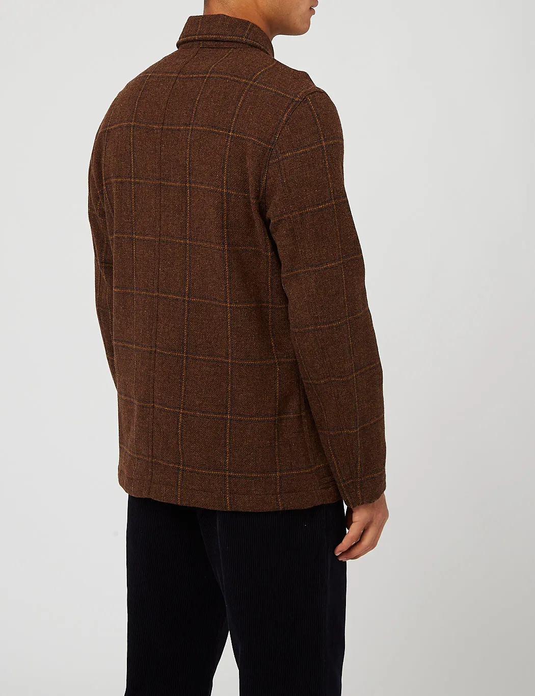 Universal Works Bakers Chore Jacket (Alberto Check) - Brown