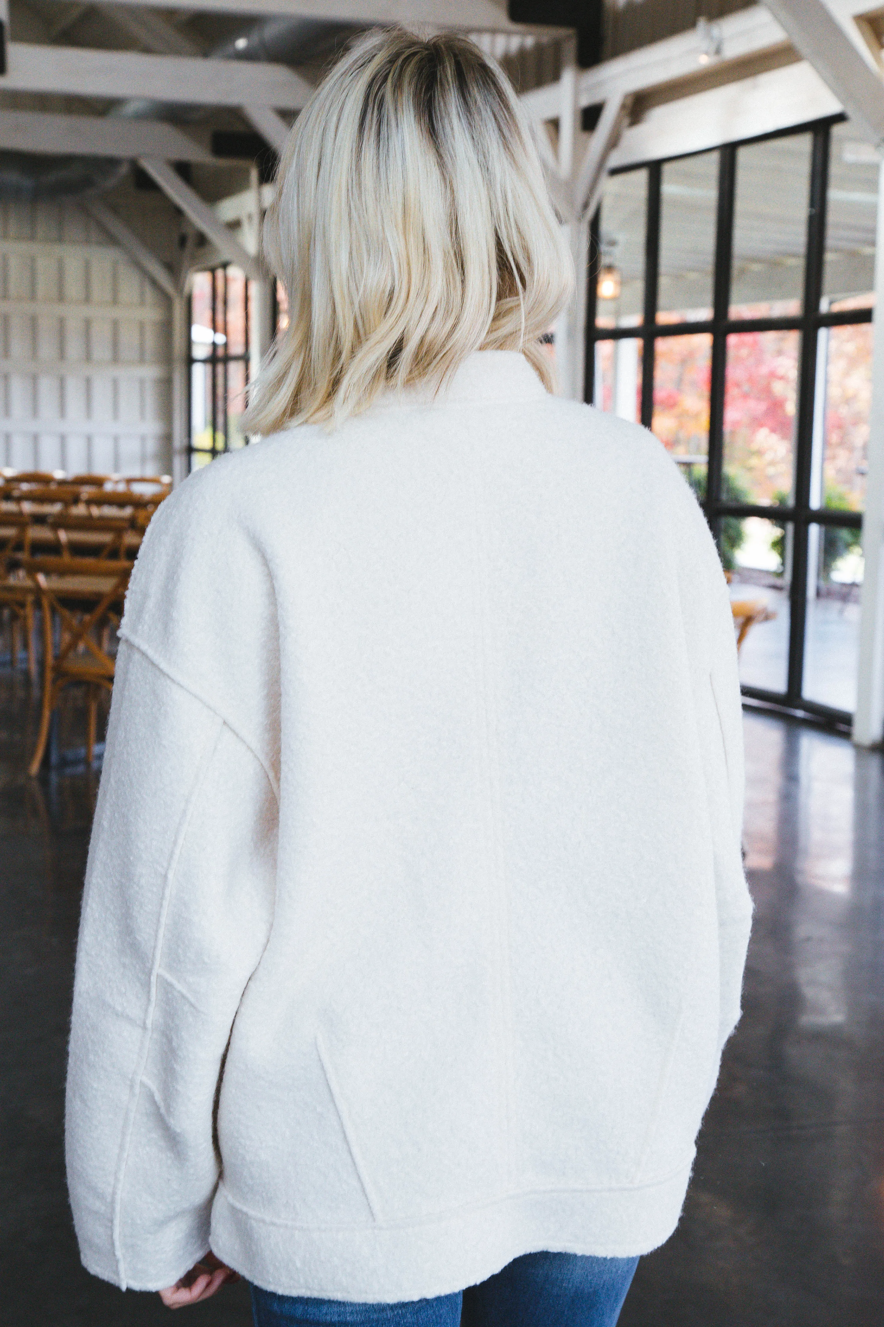 Willow Bomber Jacket with Pin, Ivory | Free People