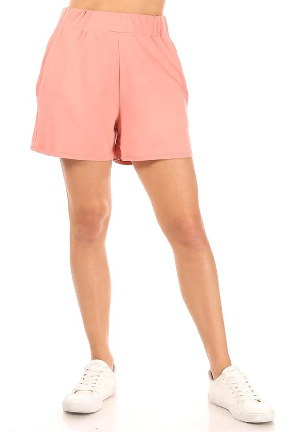 Women's Casual Elastic Basic Solid Pants Shorts