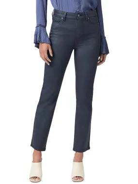 Womens Coated Denim Straight Leg Jeans