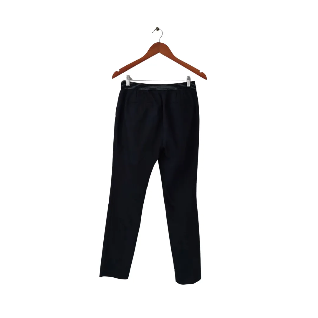 ZARA Navy Stretch-waist Straight Pants | Gently Used |